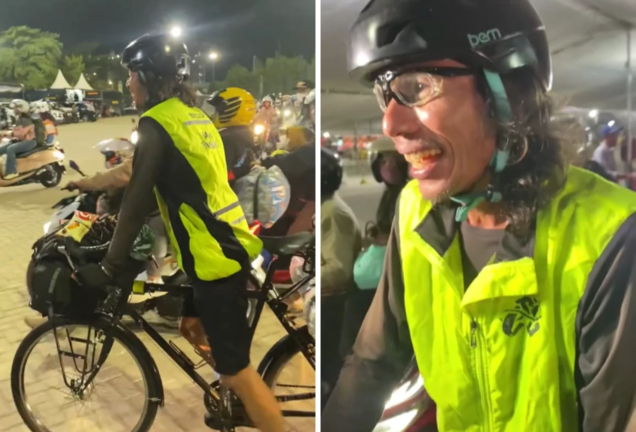Viral! Warga Tangsel Nekat Mudik ke Palembang Naik Sepeda