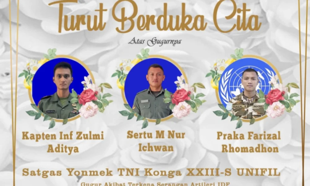 3 Prajurit TNI yang Gugur di Lebanon Dinaikkan Pangkatnya dan Dapat Medali Penghargaan