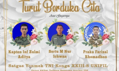 3 Prajurit TNI yang Gugur di Lebanon Dinaikkan Pangkatnya dan Dapat Medali Penghargaan
