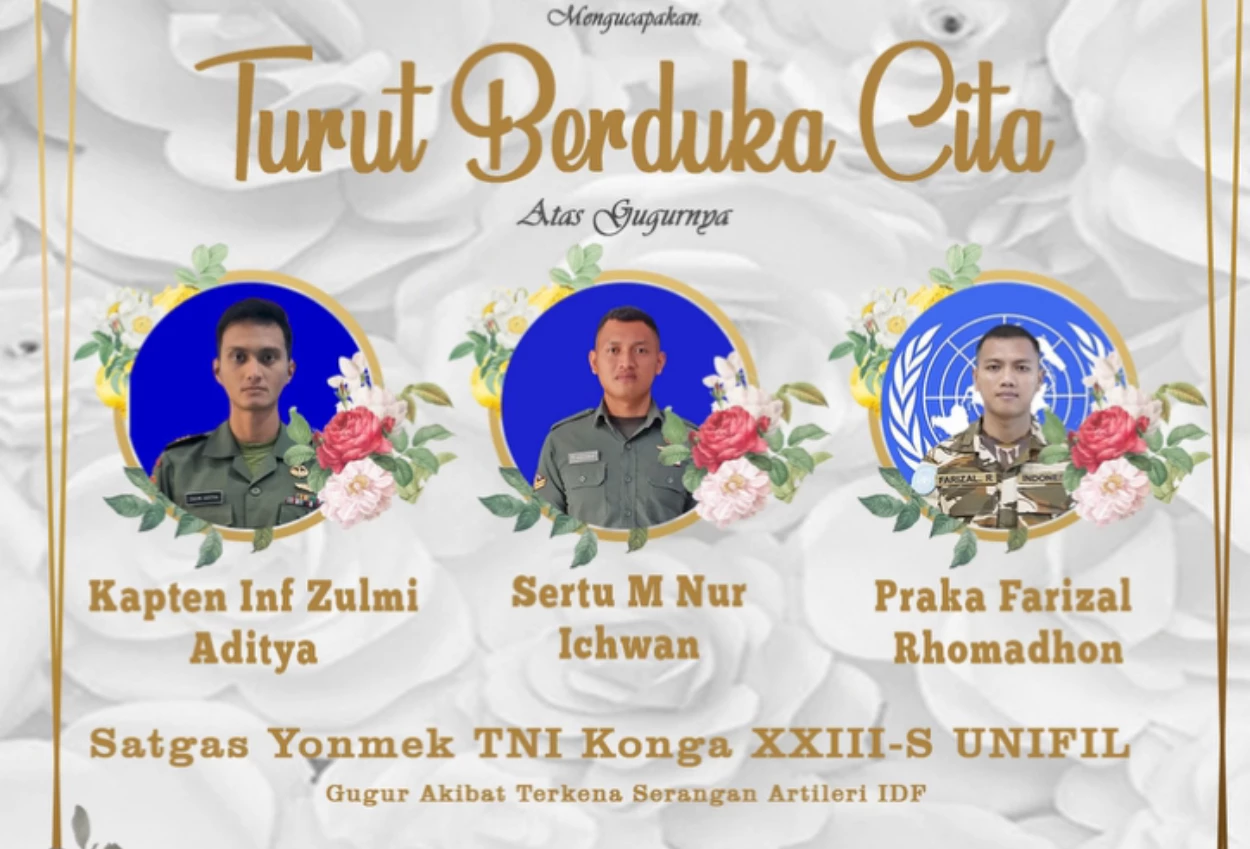 3 Prajurit TNI yang Gugur di Lebanon Dinaikkan Pangkatnya dan Dapat Medali Penghargaan