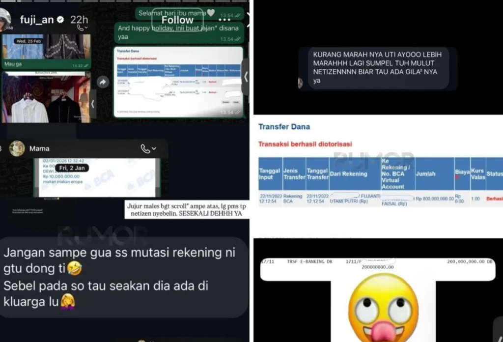Fuji Pamer Bukti Transfer ke Keluarga usai Dituduh Pelit, Tembus Rp800 Juta (2)