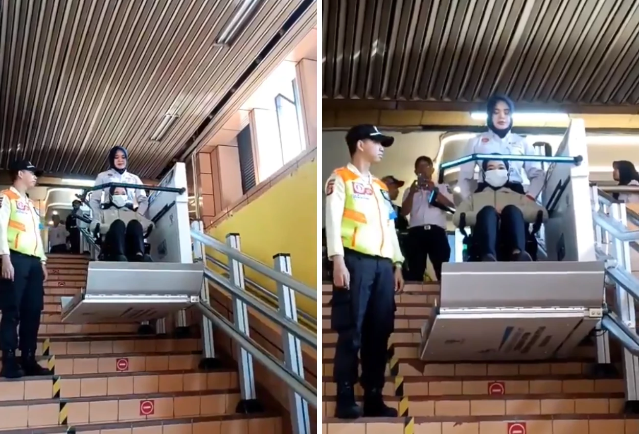 Keren! Lift Khusus Disabilitas Kini Tersedia di Stasiun Cikini