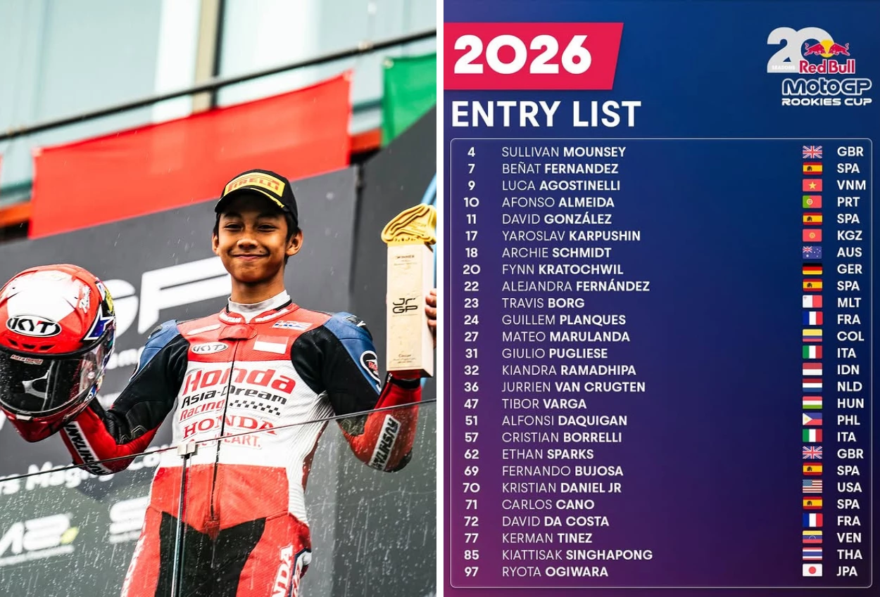 Pembalap 16 Tahun asal Sleman, Kiandra Ramadhipa Wakili Indonesia di Red Bull MotoGP Rookies Cup