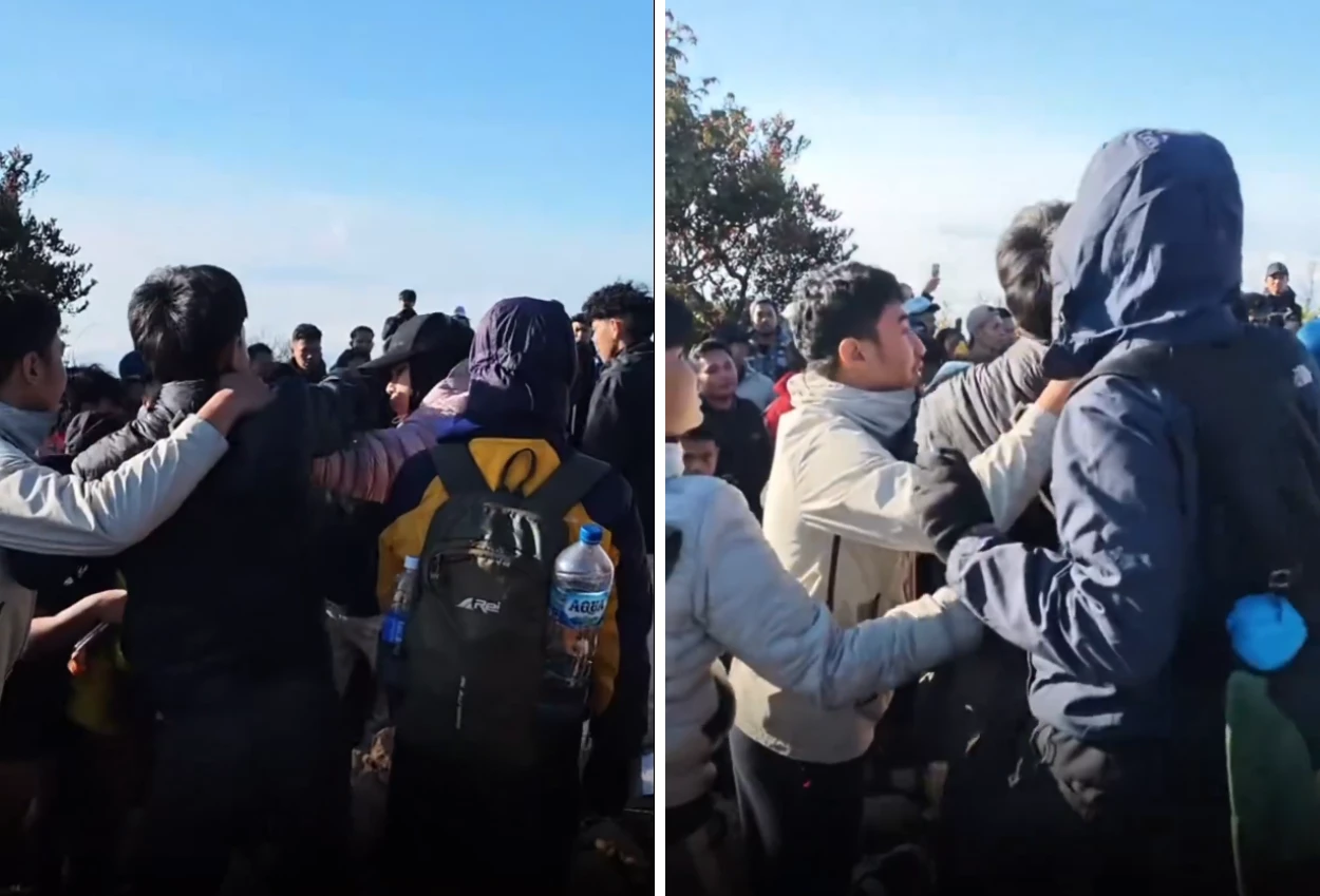 Rebutan Spot Foto, Pendaki Baku Hantam di Puncak Lawu
