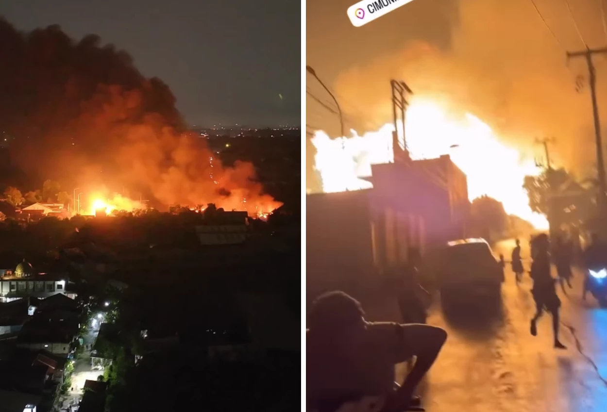 SPBE Cimuning Terbakar Hebat, 19 Rumah dan 2 Kios Ludes