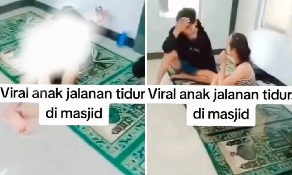 Viral! Sejoli Pasangan Sejoli Tidur dan Berpelukan di Masjid, Berujung Disiram Warga dengan Air