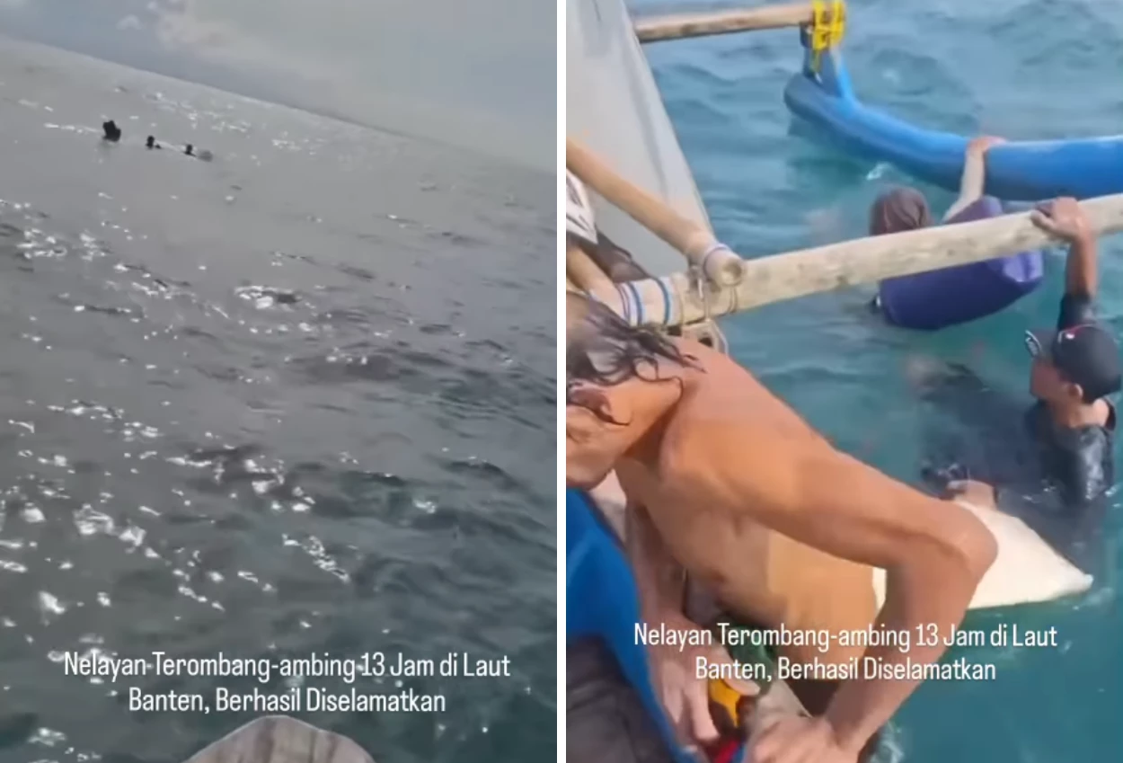 Viral! Tiga Nelayan di Tanjung Lesung Terombang ambing di Tengah Laut 13 Jam