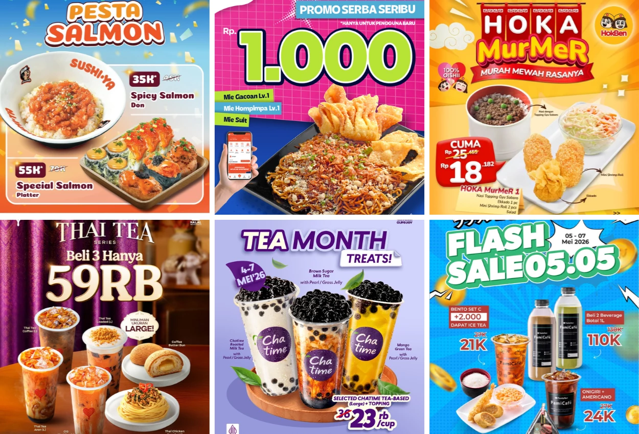 15 Promo Makanan dan Minuman Mei 2026, Diskon Gila Gilaan!