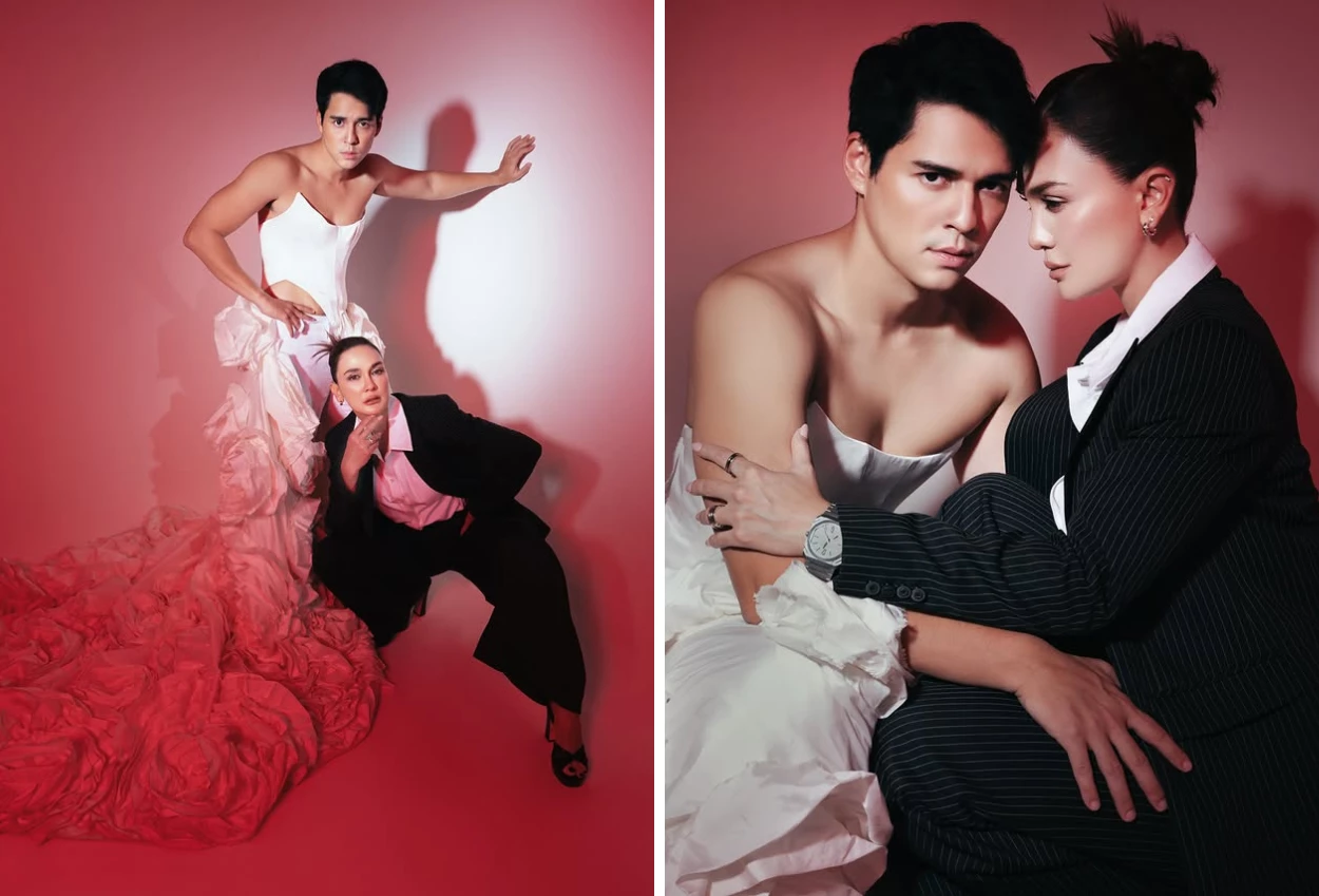 Rayakan Anniversary, Luna Maya dan Maxime Bouttier Photoshoot Unik dengan Kostum Terbalik