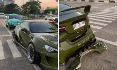 Viral Taksi Listrik Tabrak Mobil Mewah di Tangerang