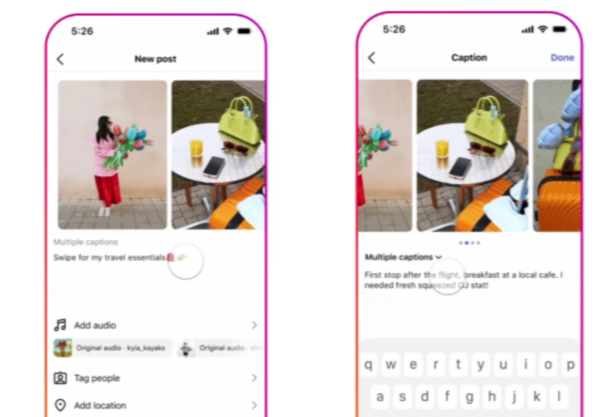 Fitur Baru Instagram, Satu Carousel Bisa Beda Beda Caption!