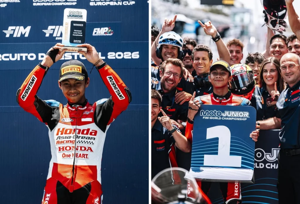 Kiandra Ramadhipa Raih Podium Pertama di Ajang Moto3 Junior World Championship