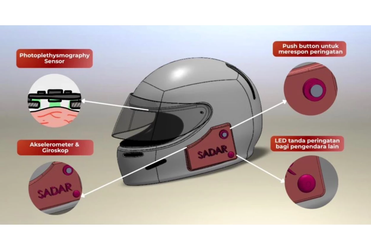 Mahasiswa ITB Bikin Helm Cegah Microsleep Berbasis IoT