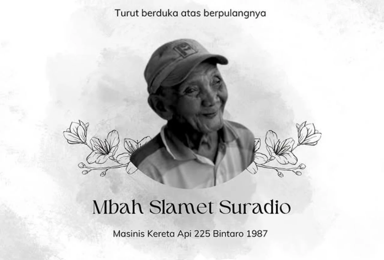 Masinis Tragedi Bintaro 1987 Mbah Slamet Meninggal Dunia