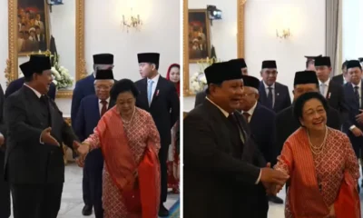 Momen Prabowo dan Megawati Gandengan Tangan usai Upacara Hari Lahir Pancasila