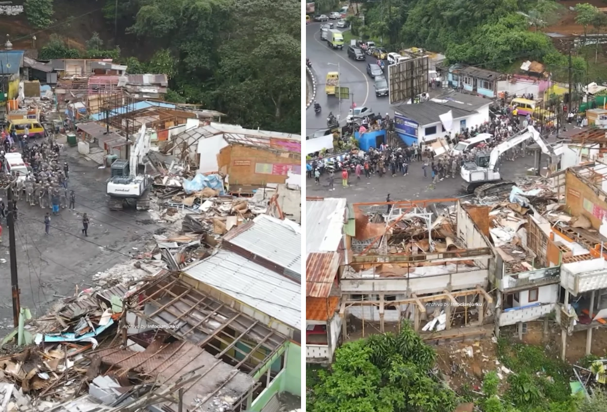 Ratusan Bangunan Liar di Puncak Dibongkar, Pemerintah Beri Kompensasi Rp10 Juta untuk Pedagang