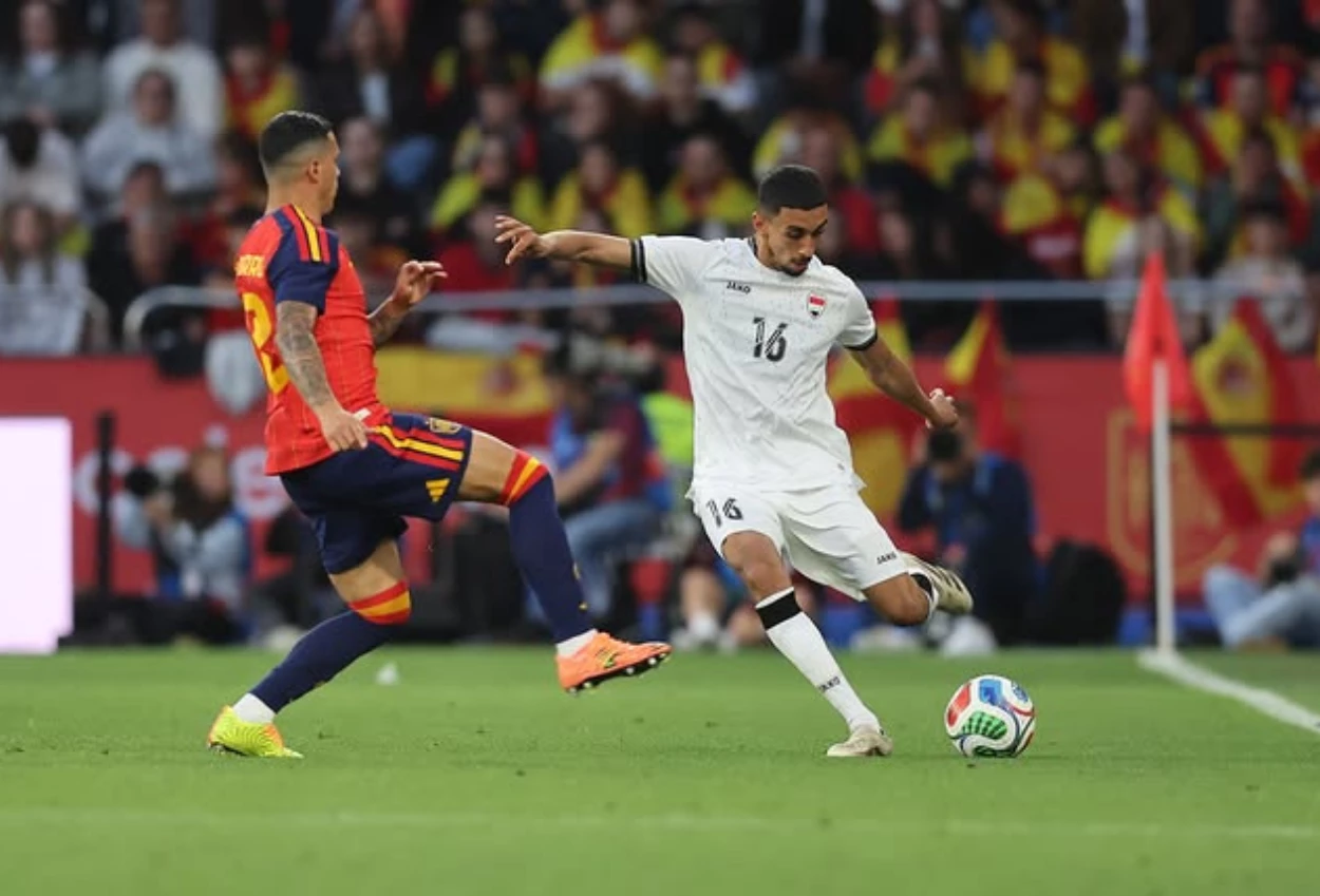 Spanyol vs Irak 1 1 Bek Persib Frans Putros Ikut Bantu Singa Mesopotamia Tahan La Roja