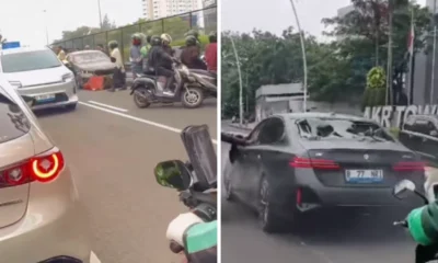Usai Diduga Tabrak Lari Ojol, BMW Hancur Diamuk Massa di Kebon Jeruk