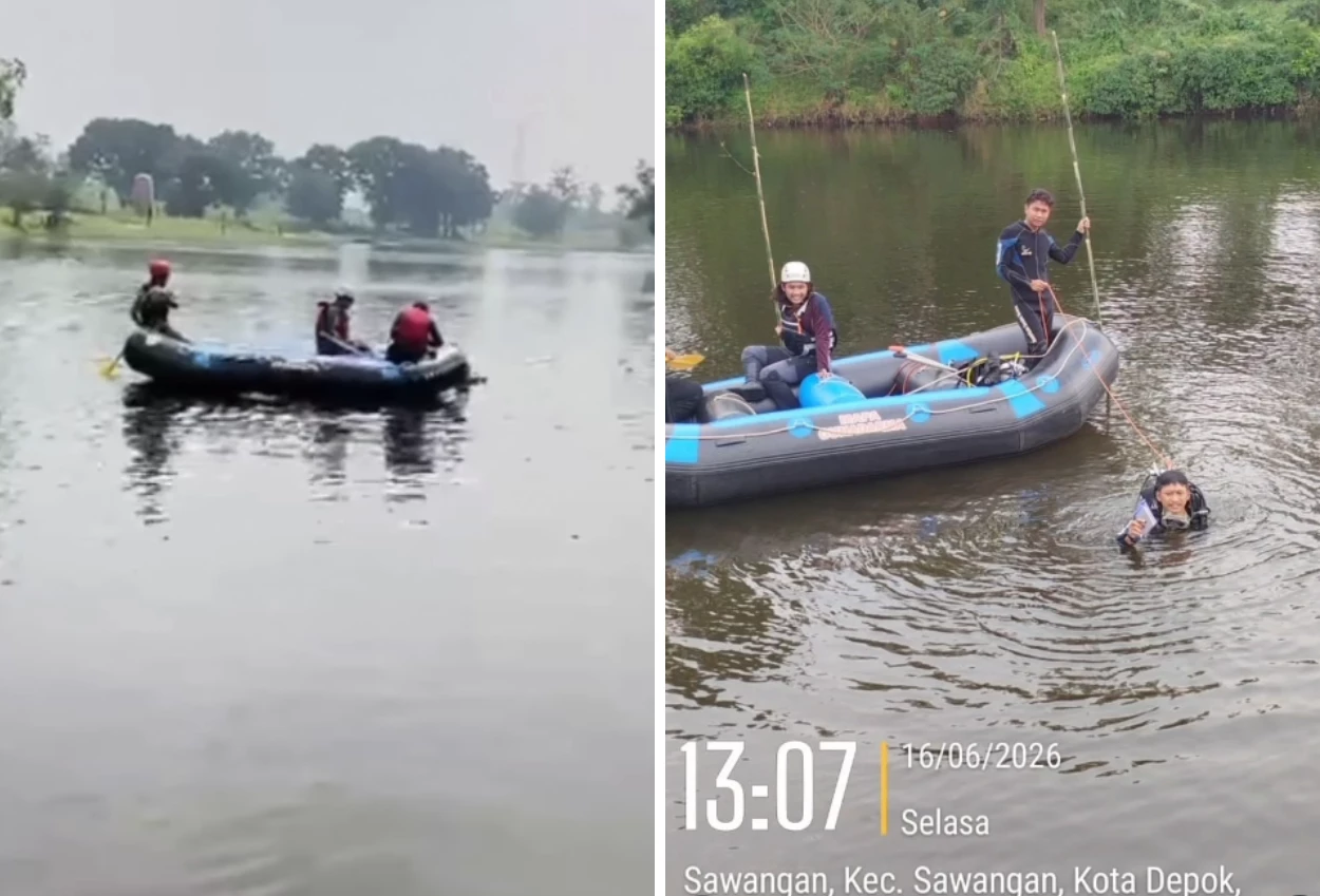 Viral! Damkar di Depok Rela Selami Setu Sawangan 5 Meter demi Selamatkan iPhone 13 Milik Warga
