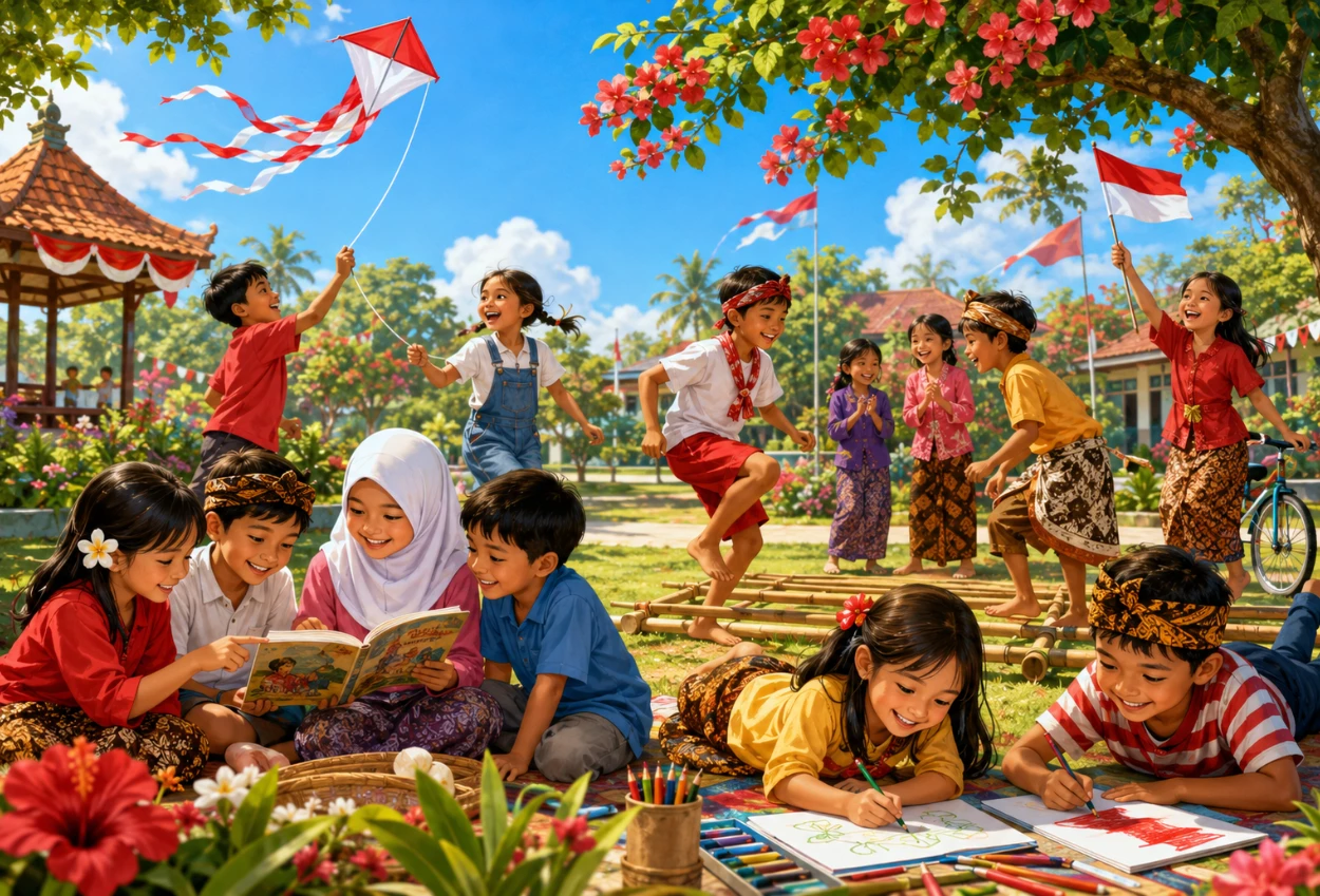 10 Sketsa Gambar Hari Anak Nasional, Cocok untuk Mewarnai