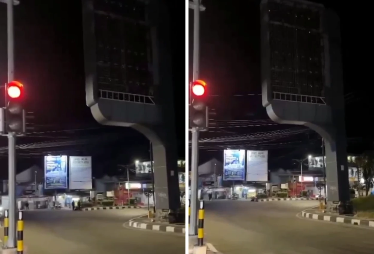 Kronologi Pemotor Wanita Tewas Tertimpa Videotron di Majalengka