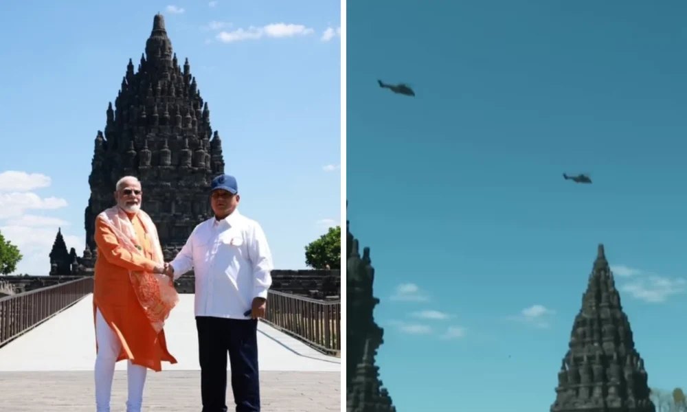 Momen Hangat Prabowo dan PM India Narendra Modi Naik Helikopter Kunjungi Candi Prambanan