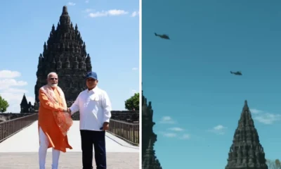 Momen Hangat Prabowo dan PM India Narendra Modi Naik Helikopter Kunjungi Candi Prambanan