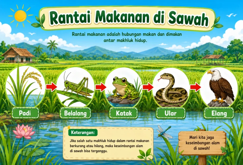 Pengertian Rantai Makanan di Sawah