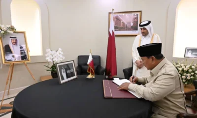 Prabowo Tulis Pesan Duka untuk Sheikh Hamad di Kedubes Qatar, Ini Isinya