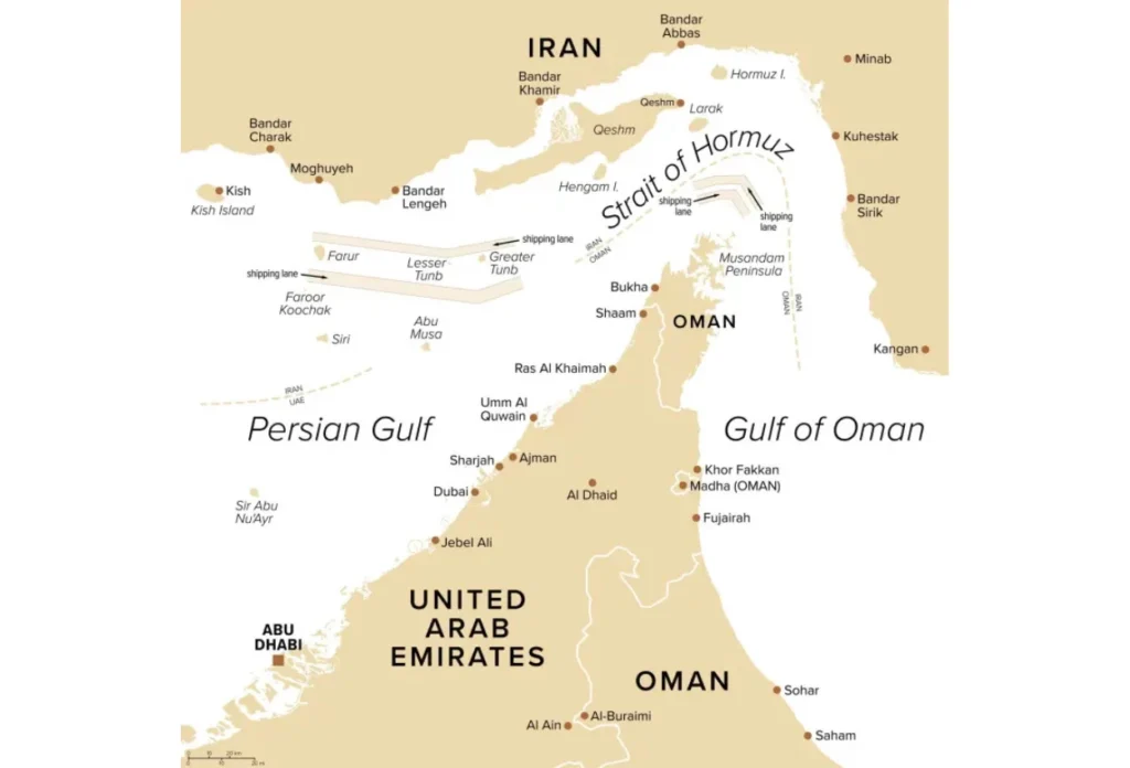 Terletak di Antara Iran dan Oman