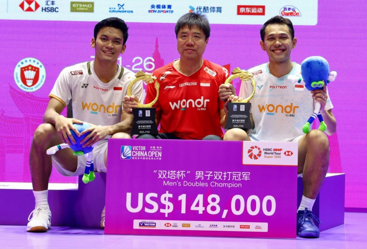 Total Hadiah Uang yang Berhasil Dikantongi FajarFikri usai Bawa RI Juara Open China
