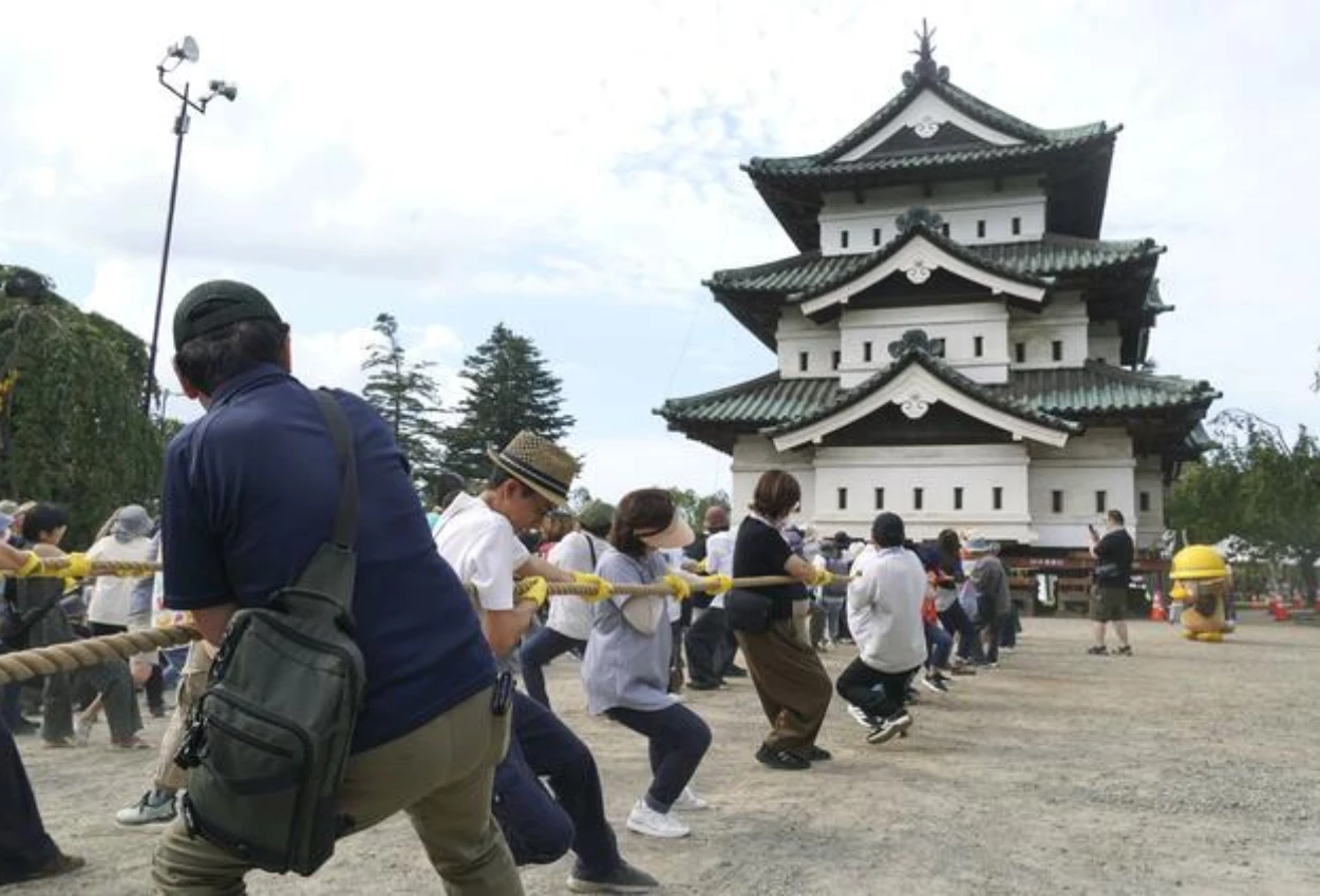 1.800 Orang Gotong Royong Tarik Kastil Seberat 360 Ton di Jepang