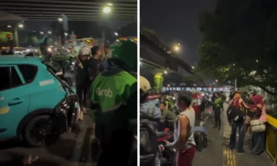Kejabak Macet, Taksi Listrik Tertemper KRL di Perlintasan Stasiun Karet
