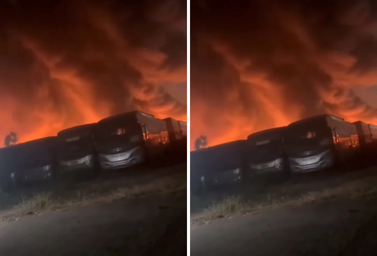Kronologi Lengkap 50 Bus Ludes Terbakar di Pangkalan PO Sinar Jaya