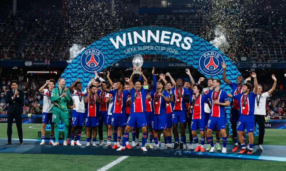 PSG vs Aston Villa 2 1 PSG Pertahankan Gelar Piala Super Eropa