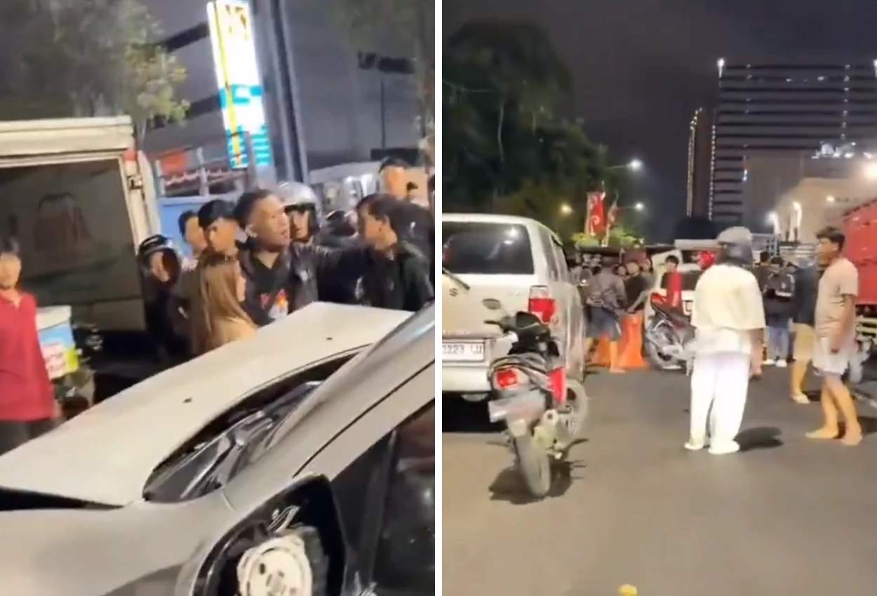 Wanita Mabuk Tabrak Dua Kendaraan di Surabaya, Sempat Marah Marah saat Diamankan Warga