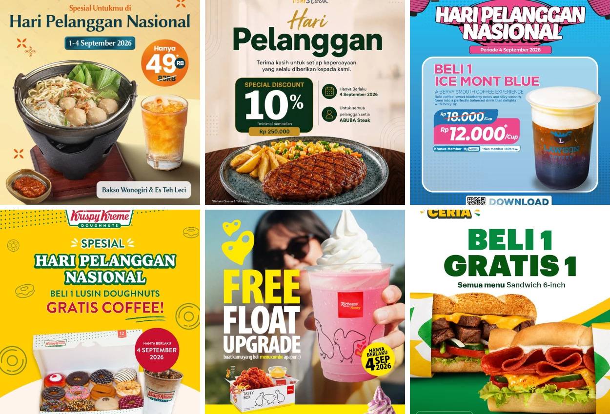 16 Promo Makanan dan Minuman Harpelnas