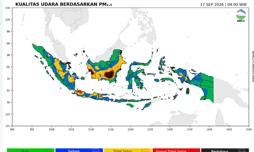Cek Kualitas Udara Online 17 September 2026, Ini Kondisi Sejumlah Daerah