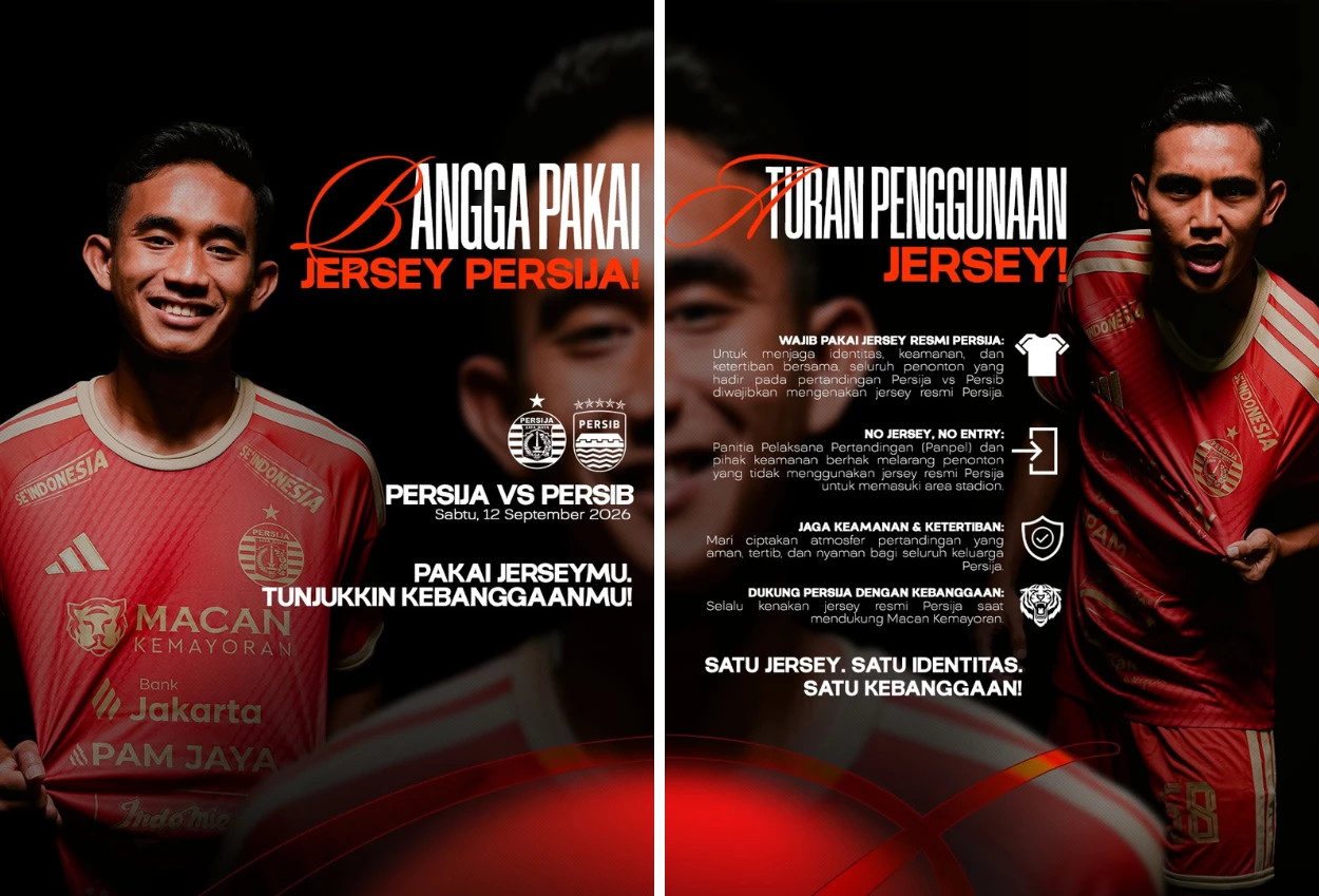 Jakmania Wajib pakai Jersey untuk Nonton Persija vs Persib di SUGBK No Jersey No Entry