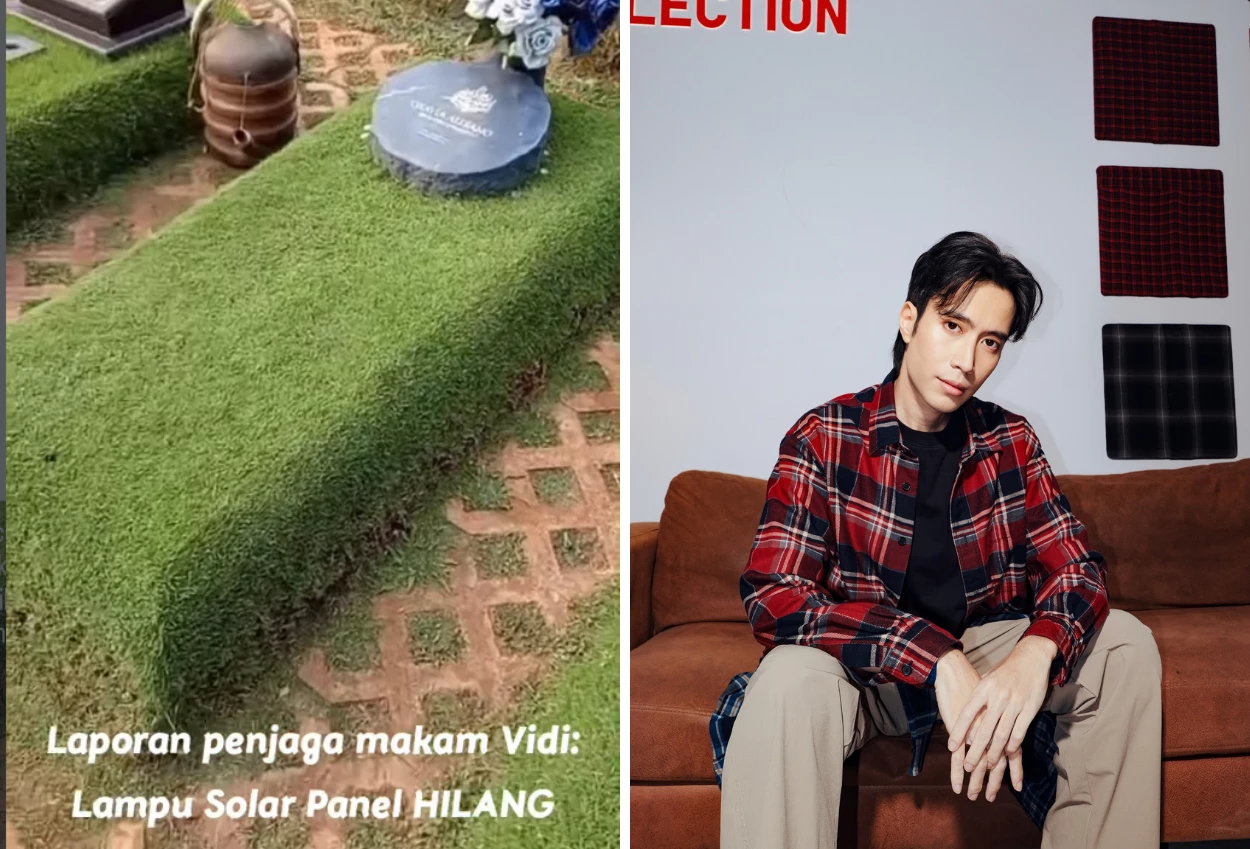 Lampu Solar Panel di Makam Vidi Aldiano Hilang Dicuri