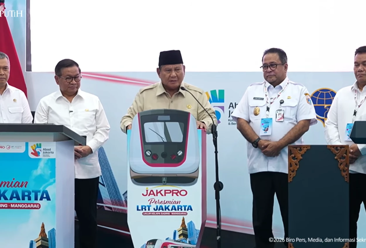 Prabowo Resmikan LRT Kelapa Gading Manggarai, Tarif Rp8 Berlaku Mulai 17 September