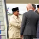 Prabowo Tiba di Rusia, Siap jadi Tamu Kehormatan di Eastern Economic Forum ke