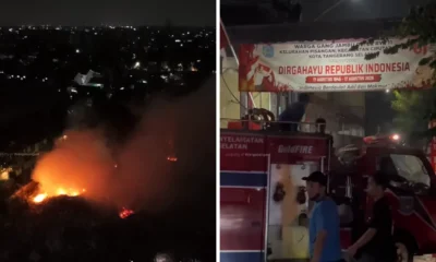 Sempat Padam, Api Kebakaran Lahan di Pisangan Ciputat Nyala Lagi