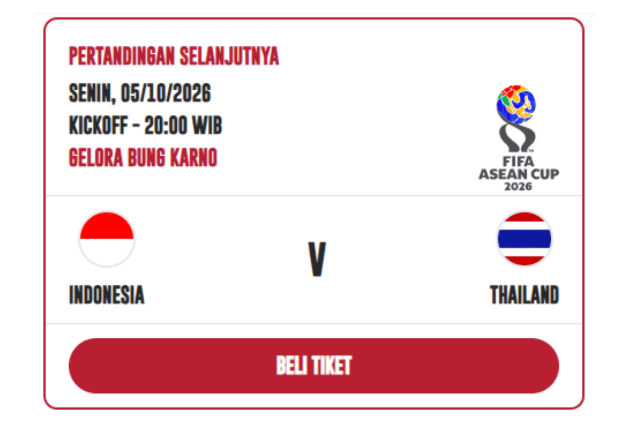 67 Ribu Tiket Final Indonesia vs Thailand FIFA ASEAN Cup Ludes Terjual