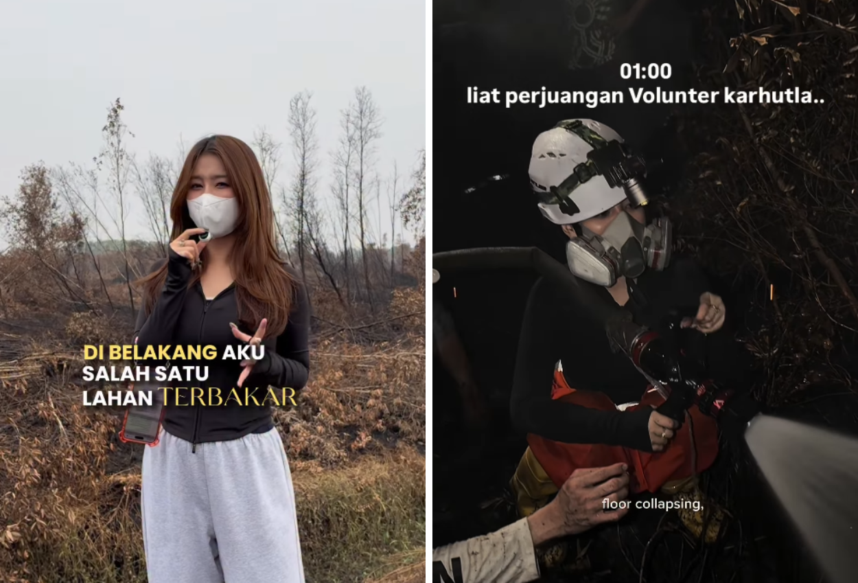 Datang ke Kalimantan, Vilmei Turun Langsung Bantu Padamkan Kahutla