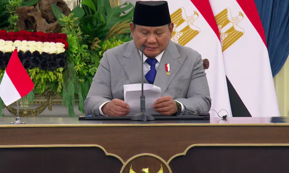 Di Hadapan Presiden Mesir, Prabowo Tegaskan Dukungan Palestina lewat Two State Solution