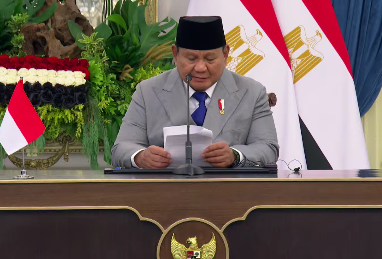 Di Hadapan Presiden Mesir, Prabowo Tegaskan Dukungan Palestina lewat Two State Solution