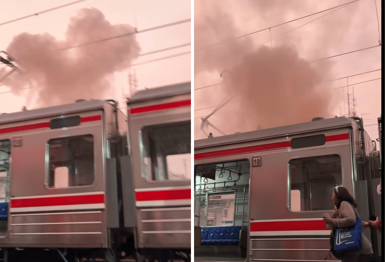 KRL Jakarta-Bogor Keluarkan Percikan Api, Diduga Berasal dari Pantograf