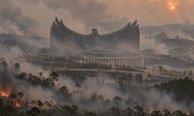 Ilustrasi Gedung Garuda di IKN tertutup kabut asap Karhutla