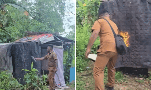 Kadus di Deli Serdang Bakar Sendiri Barak Diduga Markas Narkoba